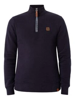 Trojan Houndstooth Trim Sweatshirt - Navy -Standout Fashion Shop 48682f