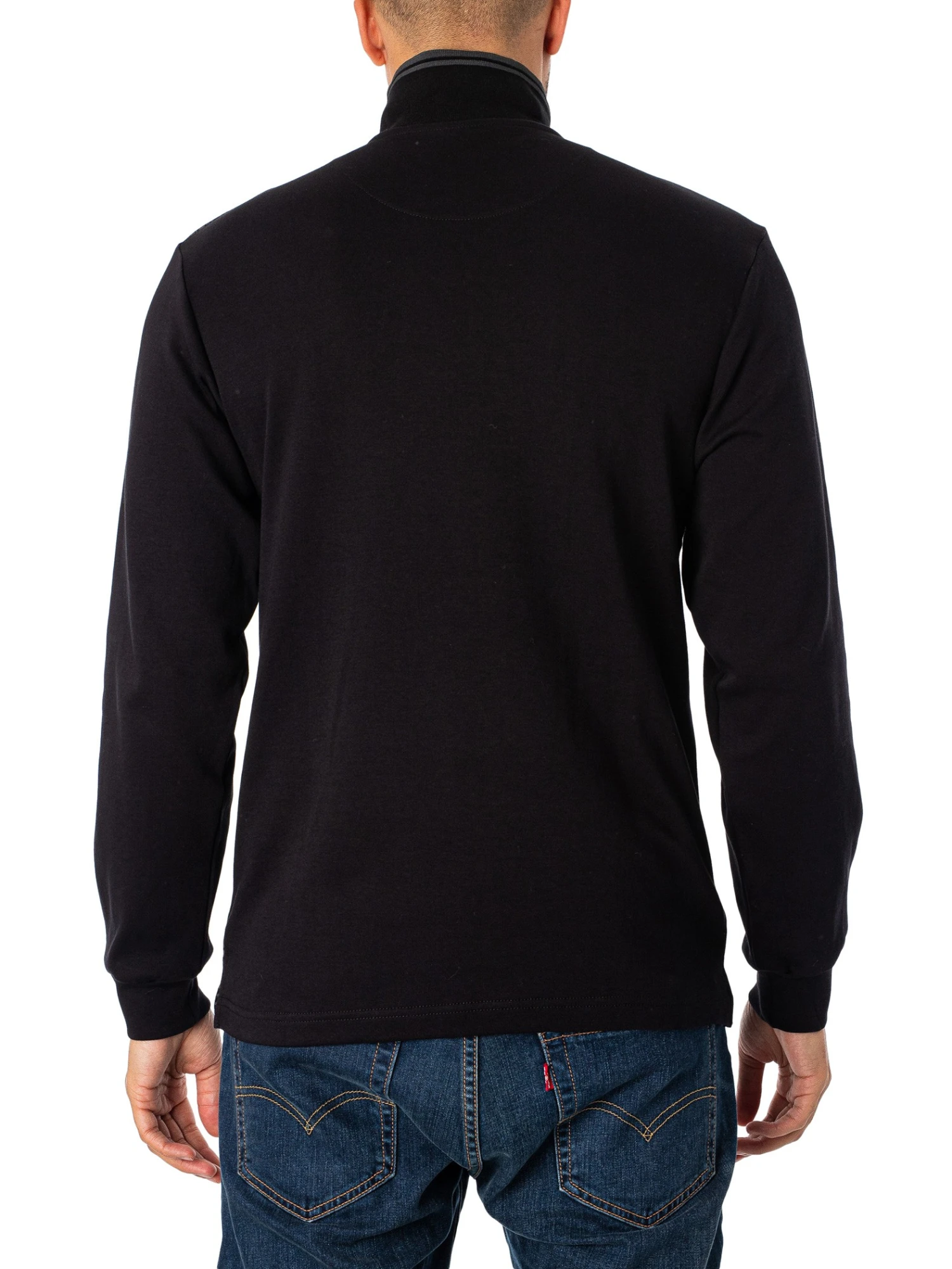 Trojan Longsleeved Houndstooth Panel Polo Shirt - Black 3 Trojan Longsleeved Houndstooth Panel Polo Shirt - Black - Image 3