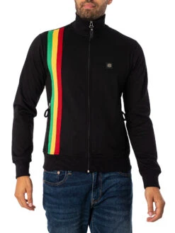 Trojan Racing Stripe Track Top Jacket - Black