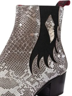 Jeffery West Sylvian Kala Snake Chelsea Boots - Asphalt Beetle -Standout Fashion Shop 48698h