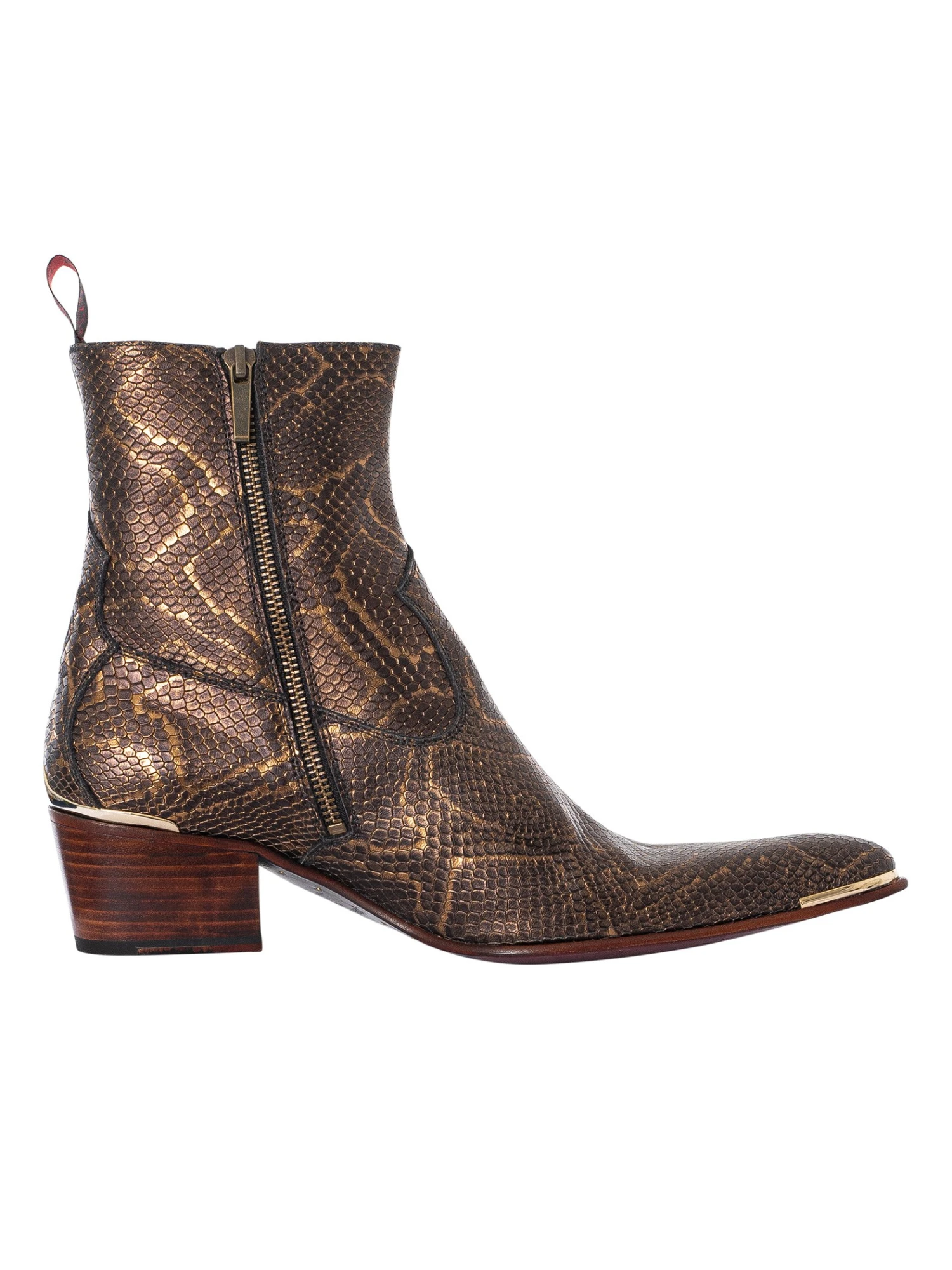 Jeffery West Sylvian Zip Chelsea Boots - Bronze Halley 3 Jeffery West Sylvian Zip Chelsea Boots - Bronze Halley - Image 3