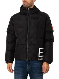 EA7 Side Logo Bomber Jacket - Black