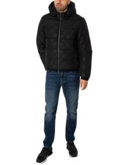 EA7 Sleeve Logo Bomber Jacket - Black -Standout Fashion Shop 48736h