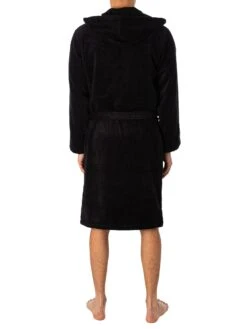 Emporio Armani Hooded Bathrobe - Black -Standout Fashion Shop 48756c