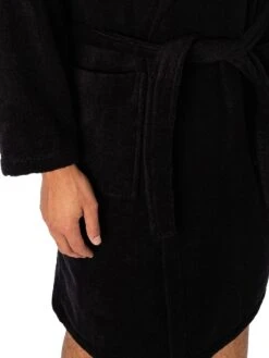 Emporio Armani Hooded Bathrobe - Black -Standout Fashion Shop 48756e