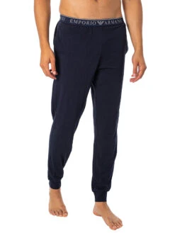 Emporio Armani Logo Longsleeved Pyjama Set - Grey Melange/Marine -Standout Fashion Shop 48757h