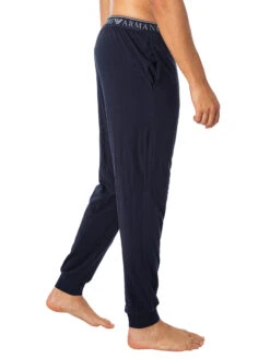 Emporio Armani Logo Longsleeved Pyjama Set - Grey Melange/Marine -Standout Fashion Shop 48757i