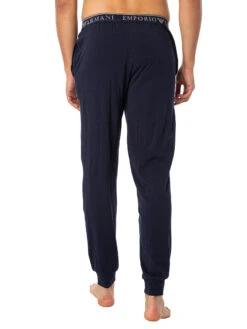 Emporio Armani Logo Longsleeved Pyjama Set - Grey Melange/Marine -Standout Fashion Shop 48757j