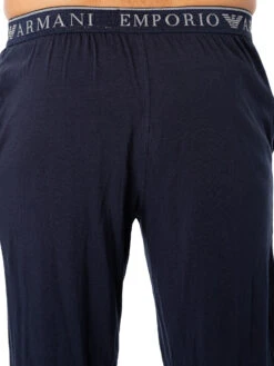 Emporio Armani Logo Longsleeved Pyjama Set - Grey Melange/Marine -Standout Fashion Shop 48757k