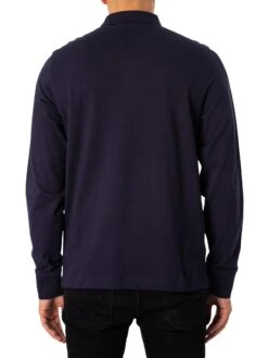 GANT Regular Shield Longsleeved Pique Polo Shirt - Evening Blue -Standout Fashion Shop 48770c