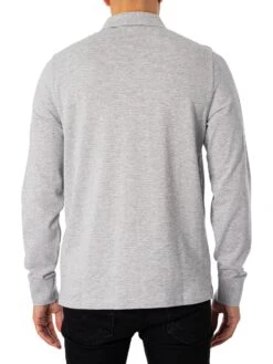 GANT Regular Shield Longsleeved Pique Polo Shirt - Grey Melange 7 GANT Regular Shield Longsleeved Pique Polo Shirt - Grey Melange -Standout Fashion Shop 48771c