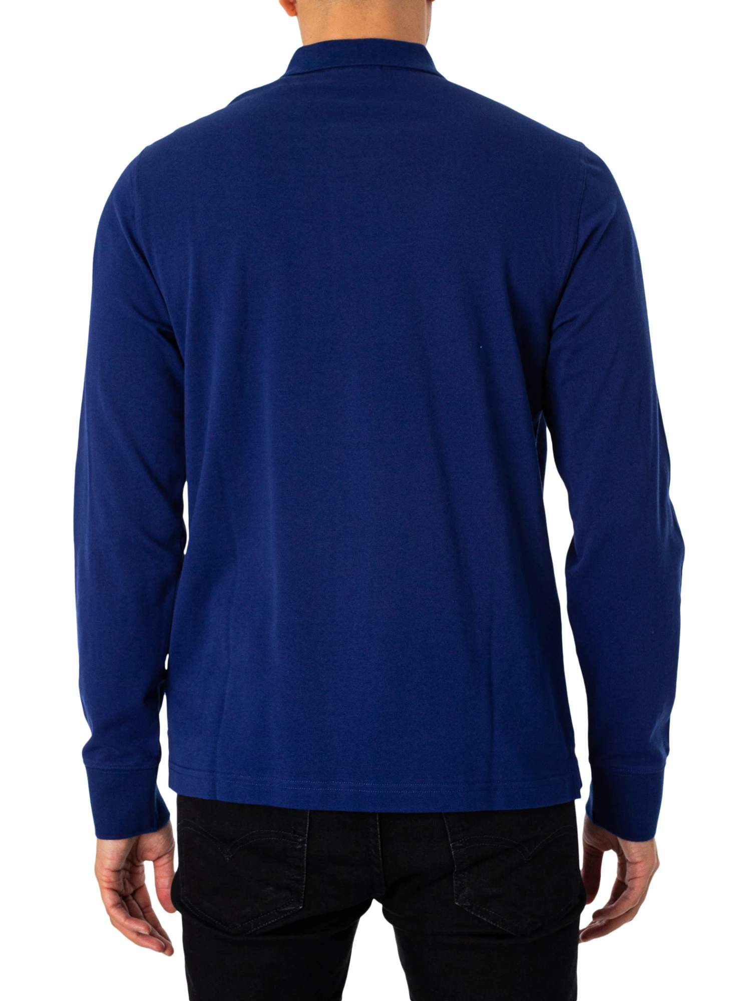 GANT Regular Shield Longsleeved Pique Polo Shirt - Rich Navy 3 GANT Regular Shield Longsleeved Pique Polo Shirt - Rich Navy - Image 3