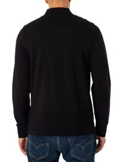 GANT Regular Shield Longsleeved Pique Polo Shirt - Black -Standout Fashion Shop 48773c