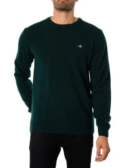 GANT Superfine Lambswool Sweatshirt - Tartan Green