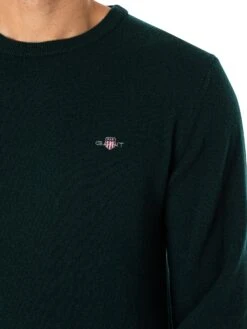 GANT Superfine Lambswool Sweatshirt - Tartan Green -Standout Fashion Shop 48774d