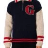 GANT Wool Neps Letterman Jacket - Evening Blue