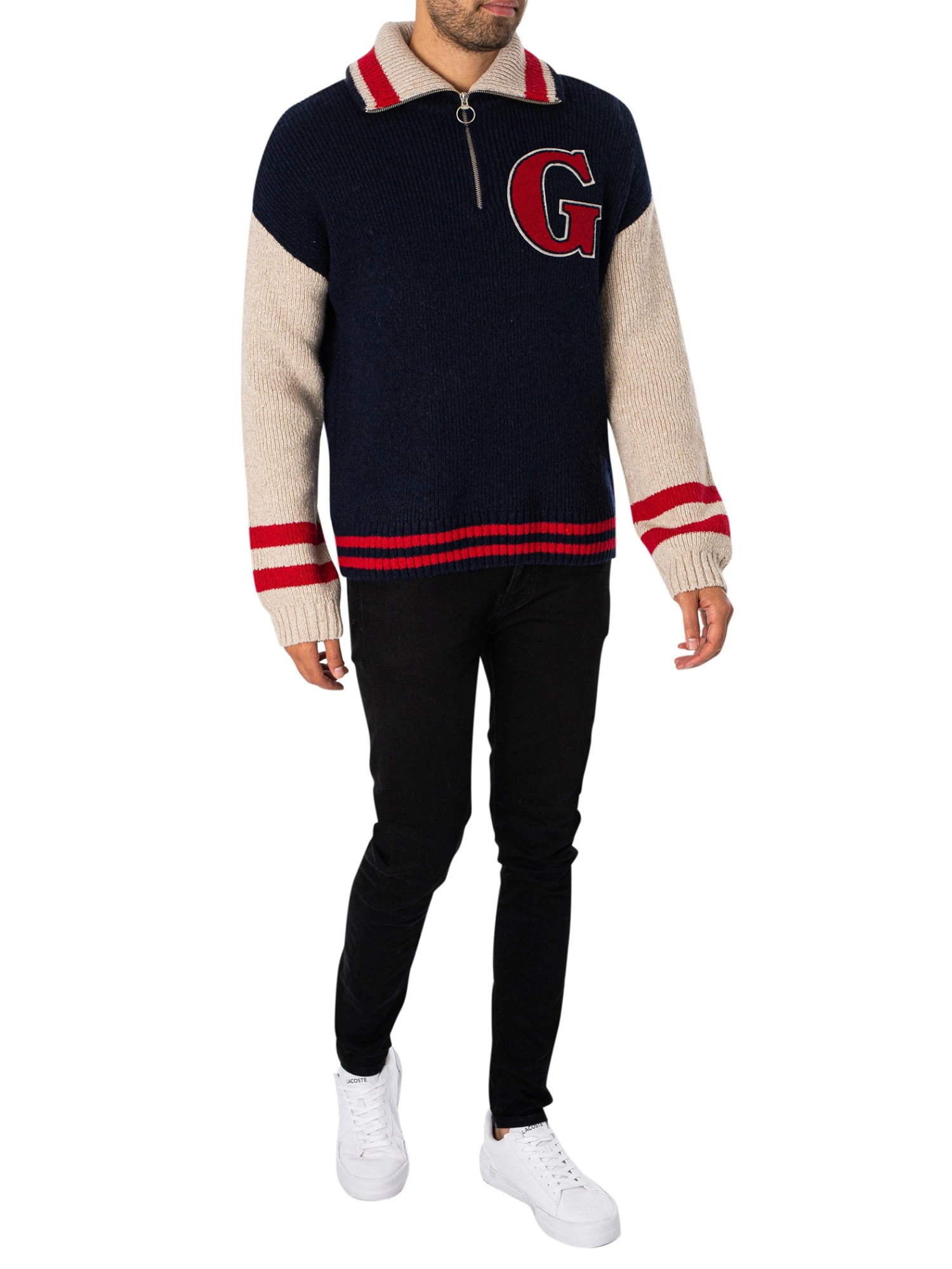 GANT Wool Neps Letterman Jacket - Evening Blue 5 GANT Wool Neps Letterman Jacket - Evening Blue - Image 5