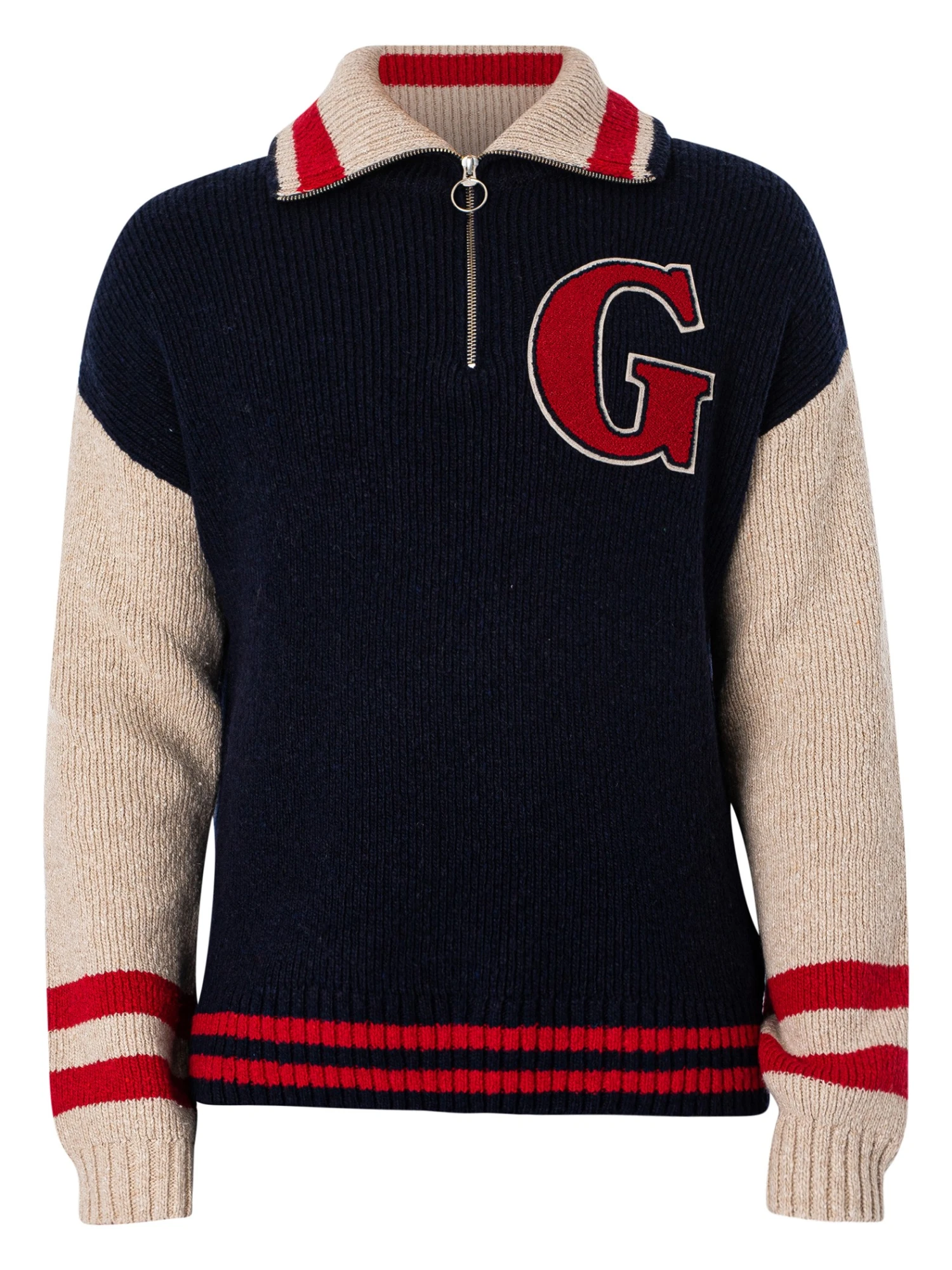 GANT Wool Neps Letterman Jacket - Evening Blue 6 GANT Wool Neps Letterman Jacket - Evening Blue - Image 6