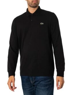 Lacoste Long Sleeve Polo Shirt - Black