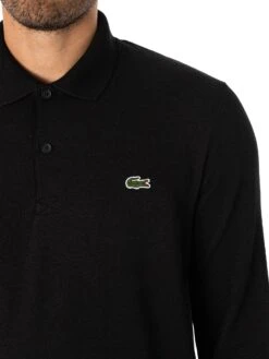 Lacoste Long Sleeve Polo Shirt - Black -Standout Fashion Shop 48794d