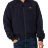 Lacoste Reversible Quilted Taffeta Bomber Jacket - Navy/Green