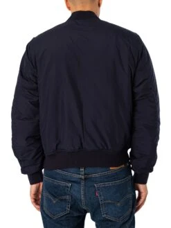 Lacoste Reversible Quilted Taffeta Bomber Jacket - Navy/Green -Standout Fashion Shop 48796c