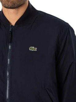 Lacoste Reversible Quilted Taffeta Bomber Jacket - Navy/Green -Standout Fashion Shop 48796d