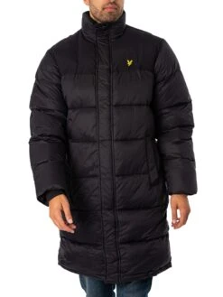 Lyle & Scott Longline Wadded Puffer Jacket - Jet Black