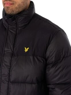 Lyle & Scott Longline Wadded Puffer Jacket - Jet Black 11 Lyle & Scott Longline Wadded Puffer Jacket - Jet Black -Standout Fashion Shop 48801d