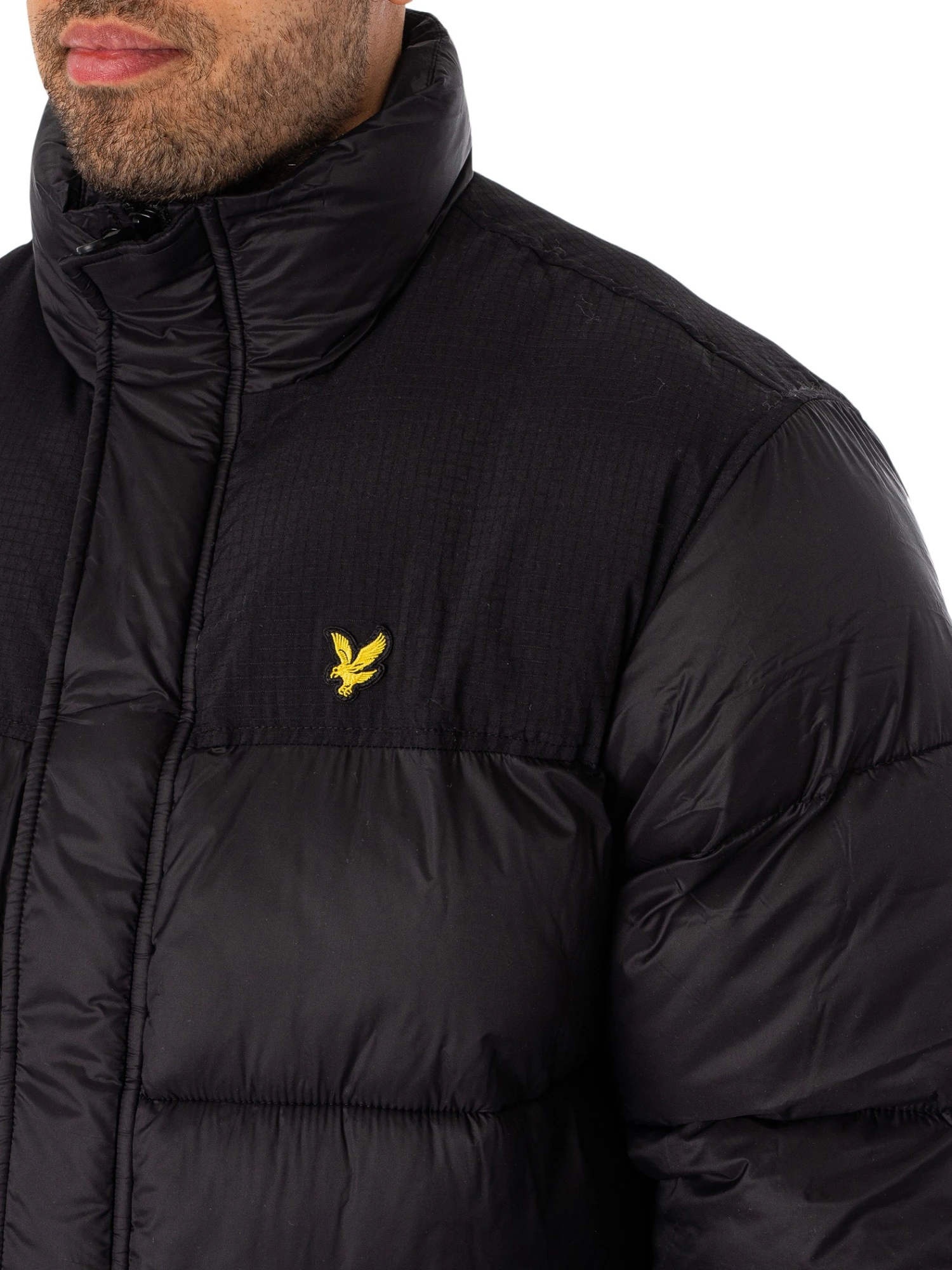 Lyle & Scott Longline Wadded Puffer Jacket - Jet Black 4 Lyle & Scott Longline Wadded Puffer Jacket - Jet Black - Image 4