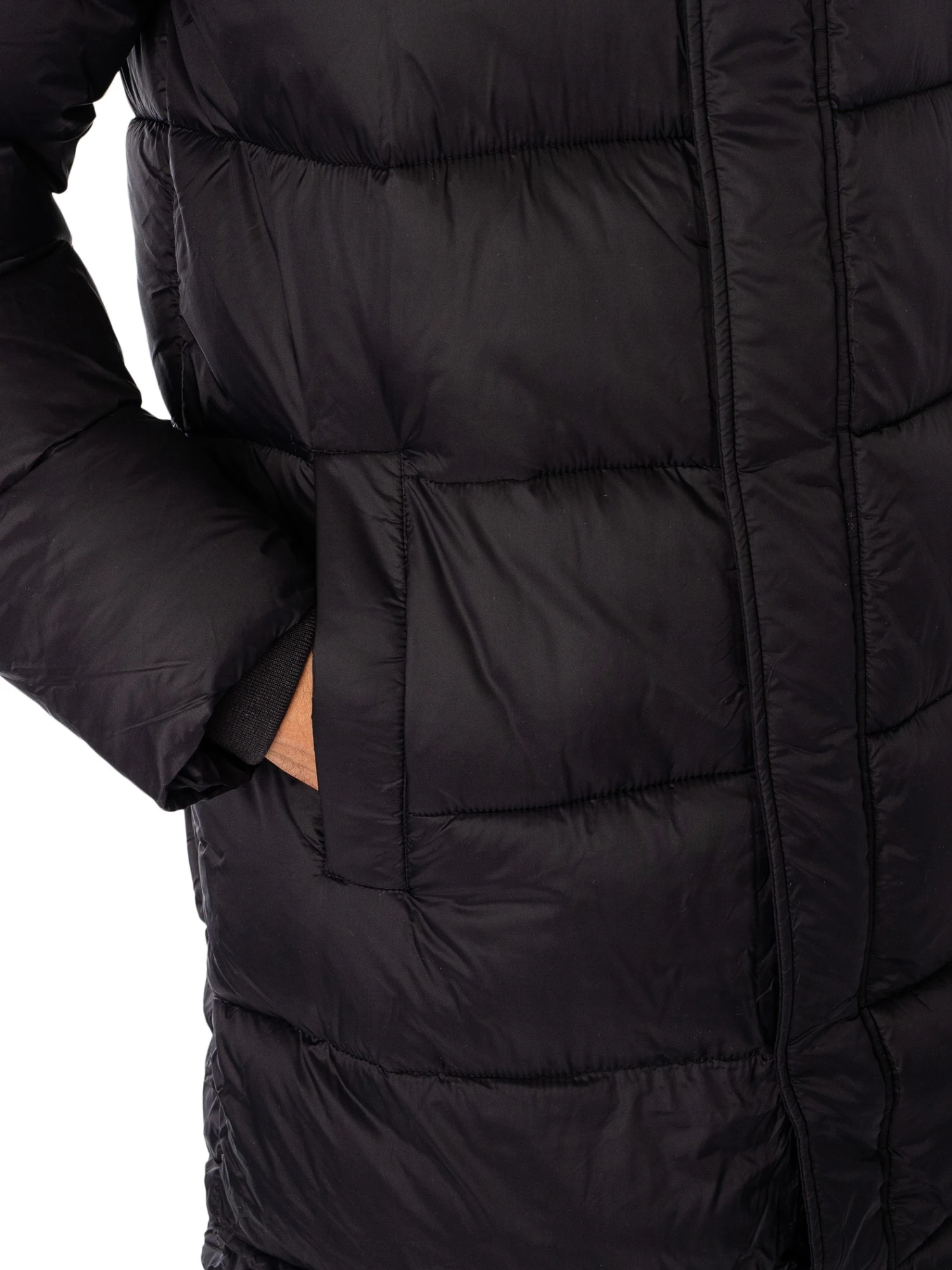 Lyle & Scott Longline Wadded Puffer Jacket - Jet Black 5 Lyle & Scott Longline Wadded Puffer Jacket - Jet Black - Image 5