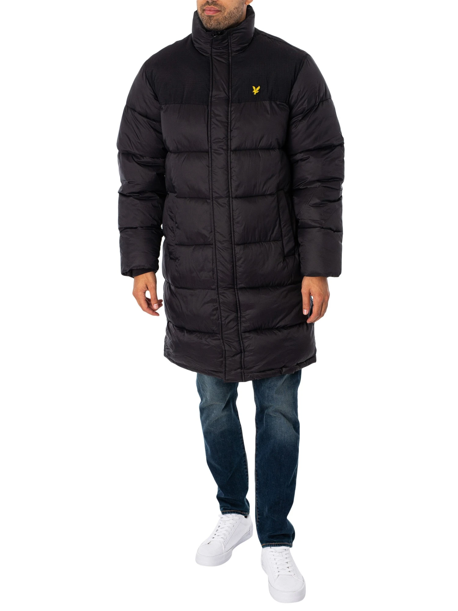 Lyle & Scott Longline Wadded Puffer Jacket - Jet Black 7 Lyle & Scott Longline Wadded Puffer Jacket - Jet Black - Image 7