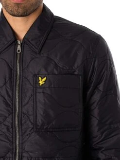 Lyle & Scott Quilted Overshirt - Black Ice -Standout Fashion Shop 48803d