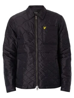 Lyle & Scott Quilted Overshirt - Black Ice -Standout Fashion Shop 48803g