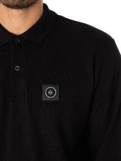 Marshall Artist Siren Longsleeved Polo Shirt - Black -Standout Fashion Shop 48808d