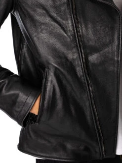 Schott Cross Zip Leather Jacket - Black -Standout Fashion Shop 48818f