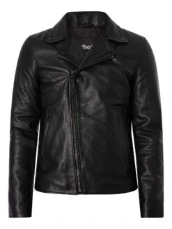 Schott Cross Zip Leather Jacket - Black -Standout Fashion Shop 48818j