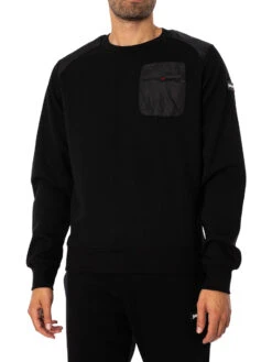 Schott Red Silver Sweatshirt - Black