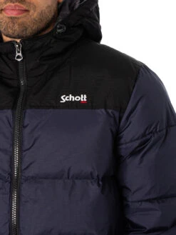 Schott Utah Puffer Jacket - Navy -Standout Fashion Shop 48824d