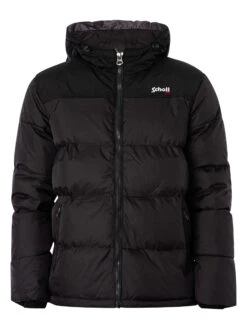 Schott Utah Puffer Jacket - Black -Standout Fashion Shop 48825i