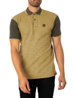 Trojan Birdseye Panel Polo Shirt - Army