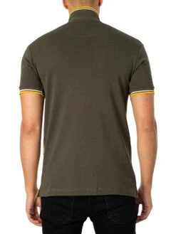 Trojan Birdseye Panel Polo Shirt - Army -Standout Fashion Shop 48905c