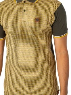 Trojan Birdseye Panel Polo Shirt - Army -Standout Fashion Shop 48905d