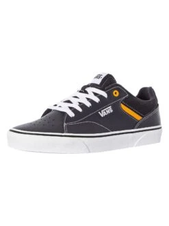 Vans Seldan Leather Trainers - Charcoal/Yellow
