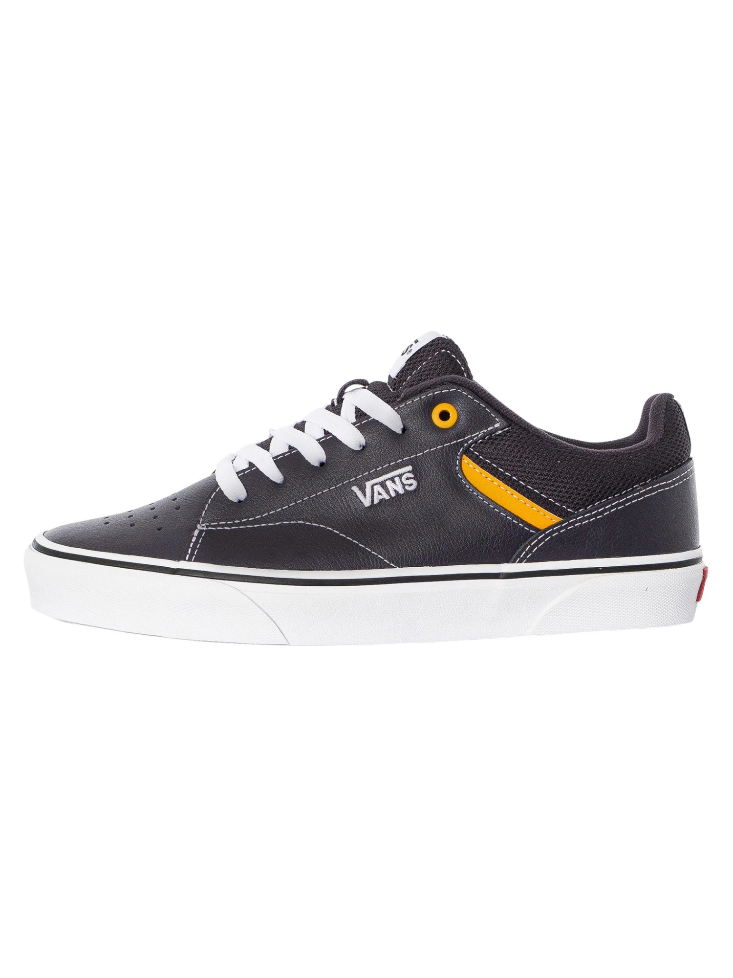 Vans Seldan Leather Trainers - Charcoal/Yellow 2 Vans Seldan Leather Trainers - Charcoal/Yellow - Image 2