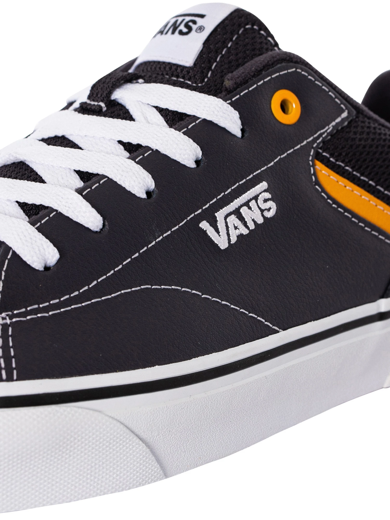 Vans Seldan Leather Trainers - Charcoal/Yellow 8 Vans Seldan Leather Trainers - Charcoal/Yellow - Image 8