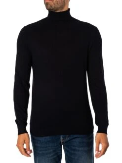 Antony Morato Cashmere Wool Turtleneck Knit - Black
