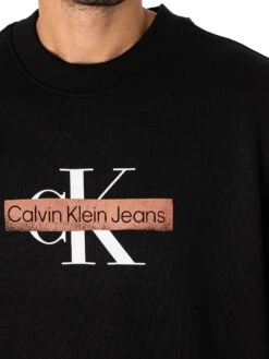 Calvin Klein Jeans Monologo Stencil Sweatshirt - Black -Standout Fashion Shop 48974d