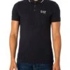 EA7 Collar Strip Polo Shirt - Night Blue