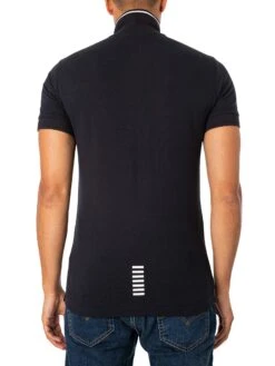 EA7 Collar Strip Polo Shirt - Night Blue -Standout Fashion Shop 48977c